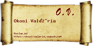 Okosi Valéria névjegykártya