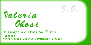 valeria okosi business card